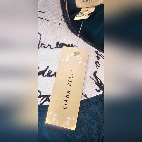 Diana Belle Women's Hunter Green Long Sleeve Chiffon Blouse Size XL NWT - Picture 10 of 13